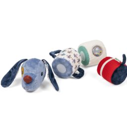 Rouleau sonore Jules le chien. - 4 cylindres, 4 sons et matières différentes. Stimule les sens et la motricité. Dès 6 mois, 34,99€