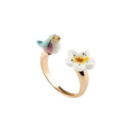 Nach  - Bague oiseau bleu et fleur de poirier, 75 €