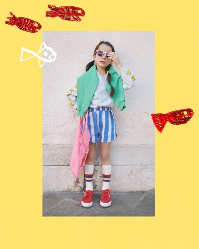 Laura : Sweat, polo & short The Campamento, sac Bobo Choses, chaussettes Wynken et chaussures Superga  - Doolittle