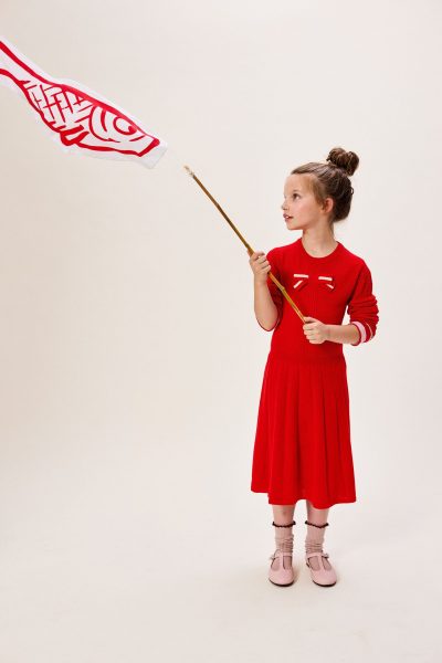 Rose : robe FUB chaussettes COLLÉGIEN ballerines BEBERLIS - Doolittle